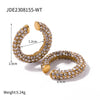Wholesale Geometric Stainless Steel Vacuum Real Gold Plated Women's Earrings Light Luxury Highend Niche Style