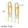 Wholesale Geometric Stainless Steel Women's Earrings With Vacuum Real Gold Plating In Pvd Furnace
