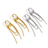 Wholesale Geometric Stainless Steel Women's Earrings With Vacuum Real Gold Plating In Pvd Furnace