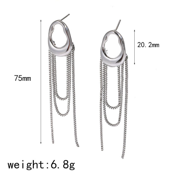 Wholesale Geometric Stainless Steel Women's Earrings With Vacuum Real Gold Plating In Pvd Furnace