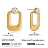 Wholesale Geometric Stainless Steel Women's Earrings With Vacuum Real Gold Plating