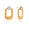Wholesale Geometric Stainless Steel Women's Earrings With Vacuum Real Gold Plating