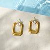 Wholesale Geometric Stainless Steel Women's Earrings With Vacuum Real Gold Plating