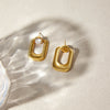 Wholesale Geometric Stainless Steel Women's Earrings With Vacuum Real Gold Plating