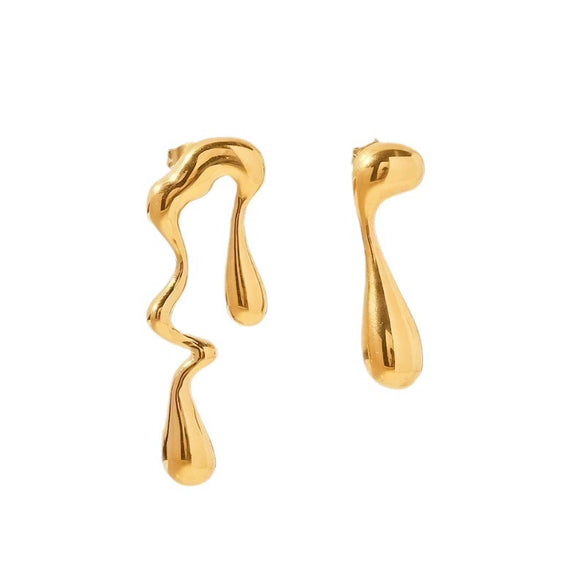 Wholesale Geometric Stainless Steel Women's Electroplated Irregular Earrings