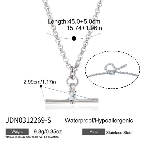Wholesale Geometric Stainless Steel Women's Necklace With Pvd Furnace Vacuum Real Gold Plating