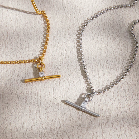 Wholesale Geometric Stainless Steel Women's Necklace With Pvd Furnace Vacuum Real Gold Plating