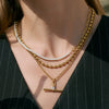Wholesale Geometric Stainless Steel Women's Necklace With Pvd Furnace Vacuum Real Gold Plating