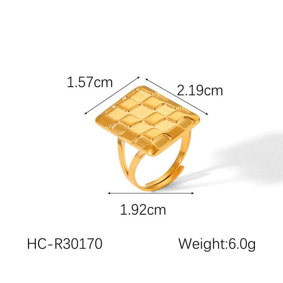 Wholesale Geometric Stainless Steel Women's Ring With Electroplating