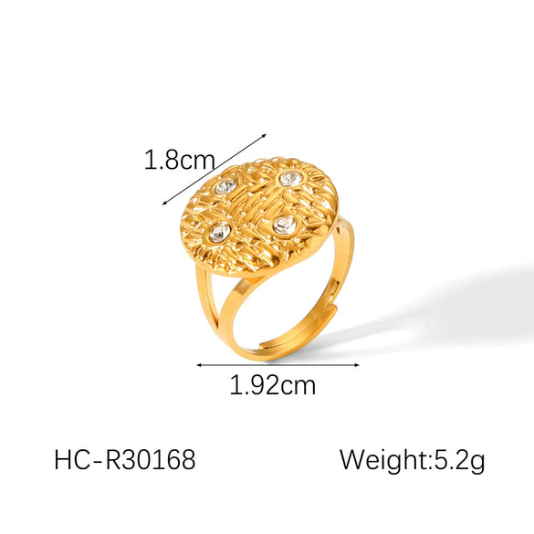 Wholesale Geometric Stainless Steel Women's Ring With Electroplating