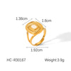 Wholesale Geometric Stainless Steel Women's Ring With Electroplating