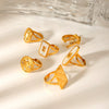 Wholesale Geometric Stainless Steel Women's Ring With Electroplating