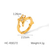 Wholesale Geometric Stainless Steel Women's Ring With Electroplating