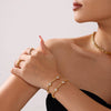 Wholesale Geometric 316L Stainless Steel Zircon Handmade 18K Gold Plated Elegant Women's Bracelet
