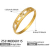 Wholesale Geometric Stainless Steel Zircon Inlay 18K Gold Plated Clasp Bracelet