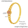 Wholesale Geometric Stainless Steel Zircon Inlay 18K Gold Plated Clasp Bracelet