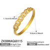 Wholesale Geometric Stainless Steel Zircon Inlay 18K Gold Plated Clasp Bracelet