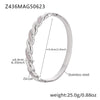 Wholesale Geometric Stainless Steel Zircon Inlay 18K Gold Plated Clasp Bracelet