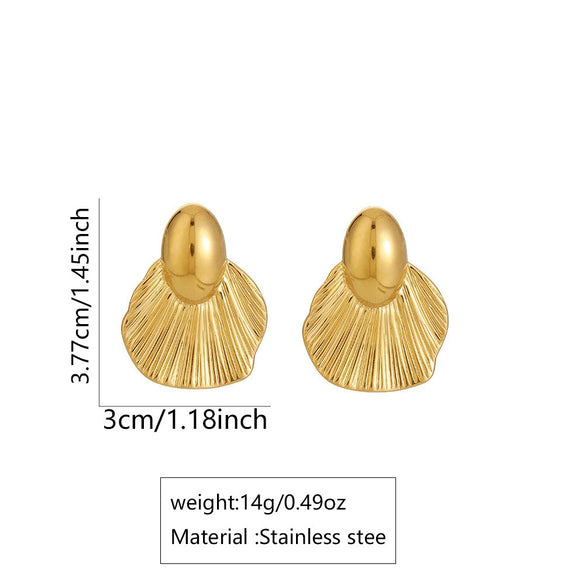 Wholesale Geometric Stamped Stainless Steel Fishtail Earrings For Women Highend Jewelry
