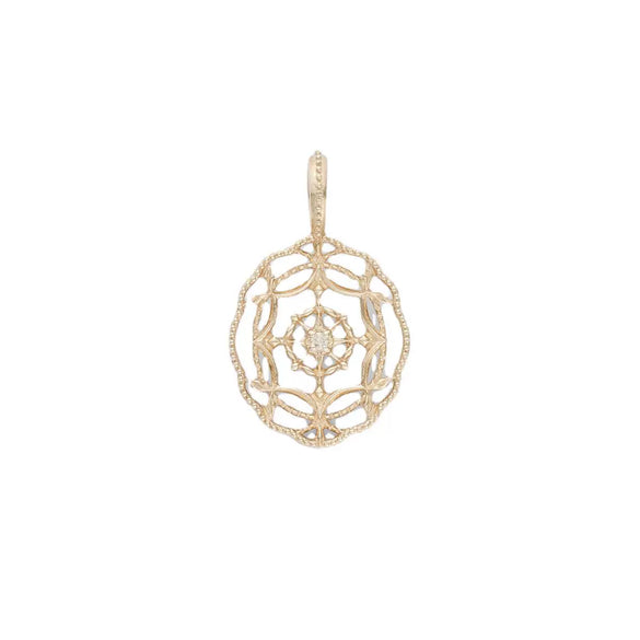 Wholesale Geometric Star Hollow Zircon Egg Pendant 925 Sterling Silver Plated 14K Gold Jewelry