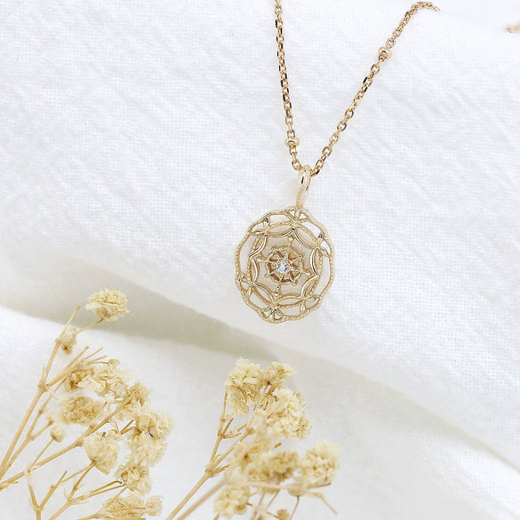 Wholesale Geometric Star Hollow Zircon Egg Pendant 925 Sterling Silver Plated 14K Gold Jewelry