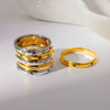 Wholesale Geometric Star Shaped Zircon Stainless Steel 18K Gold Plated Ring For Women
