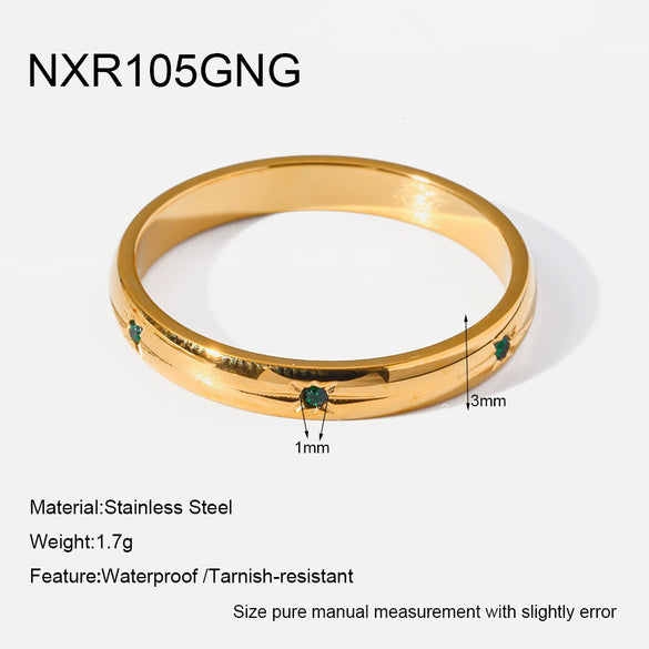 Wholesale Geometric Star Shaped Zircon Stainless Steel 18K Gold Plated Ring For Women