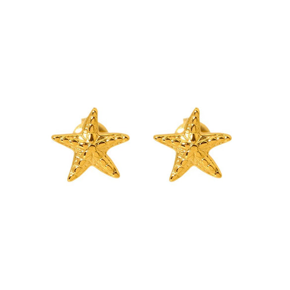 Wholesale Geometric Starfish Stainless Steel 18K Gold Plated Earrings For Women