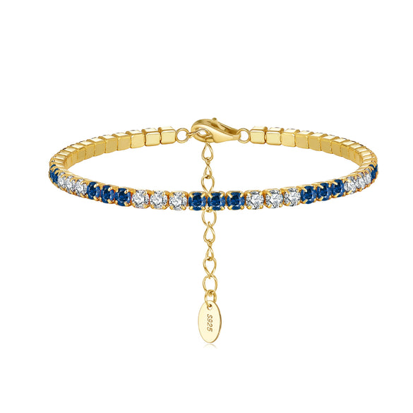 Wholesale Geometric 925 Sterling Silver Cubic Zirconia Tennis Bracelet With Electroplating For Women