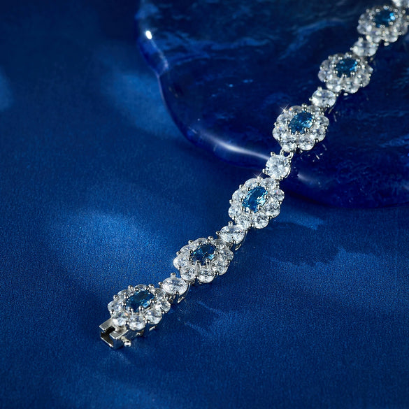 Wholesale Geometric 925 Sterling Silver Zircon Bracelet For Women Light Luxury Retro Style