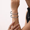 Wholesale Geometric Stitching Buckle Bracelet In Stainless Steel With 18K Gold Plated Electroplating