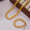 Wholesale Geometric Stitching 18K Gold Plated Titanium Steel Necklace And Bracelet Set For Women