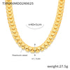 Wholesale Geometric Stitching 18K Gold Plated Titanium Steel Necklace And Bracelet Set For Women