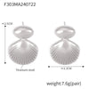 Wholesale Geometric Stitching Marine Shell Earrings In Titanium Steel Plated 18K Gold With Electroplating Treatment For Women