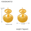Wholesale Geometric Stitching Titanium Steel 18K Gold Plated Earrings For Women