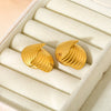 Wholesale Geometric Striped Cross Stainless Steel 18K Gold Plated Earrings For Women High End Jewelry