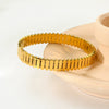 Wholesale Geometric Striped 18K Gold Electroplated Stainless Steel Bracelet Jewelry For Women