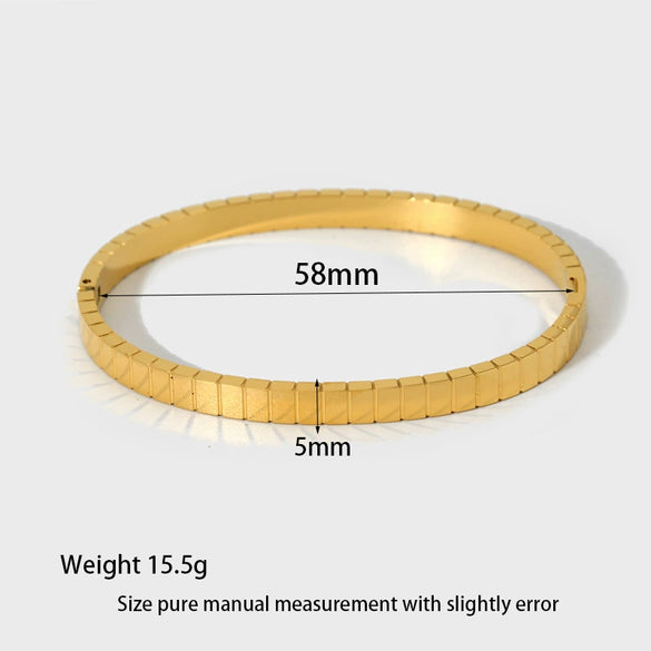 Wholesale Geometric Striped 18K Gold Plated Stainless Steel Bracelet Jewelry Accessories For Women
