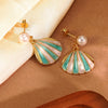 Wholesale Geometric Striped Stainless Steel Oil Dripping Earrings For Women