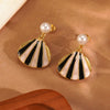 Wholesale Geometric Striped Stainless Steel Oil Dripping Earrings For Women