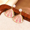 Wholesale Geometric Striped Stainless Steel Oil Dripping Earrings For Women