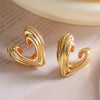 Wholesale Geometric Stud Earrings For Women Copper Real Gold Electroplated Simple Highend Retro Versatile
