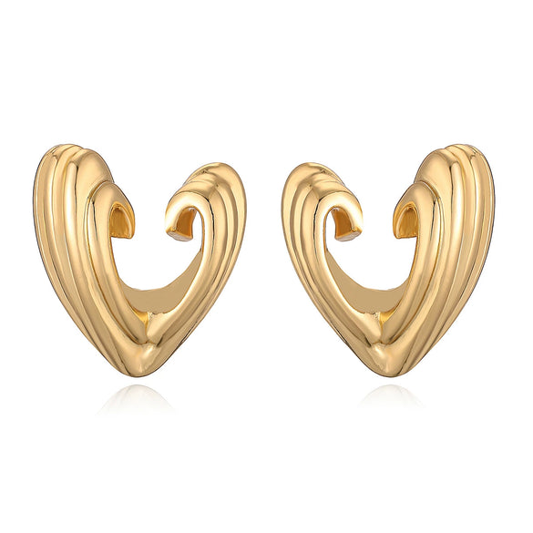 Wholesale Geometric Stud Earrings For Women Copper Real Gold Electroplated Simple Highend Retro Versatile