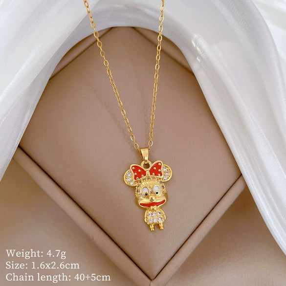 Wholesale Geometric Style Diamond Necklace Stainless Steel Copper Chain For Women