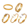 Wholesale Geometric Style Goldplated Titanium Steel Multilayer Stacked Women's Bracelet
