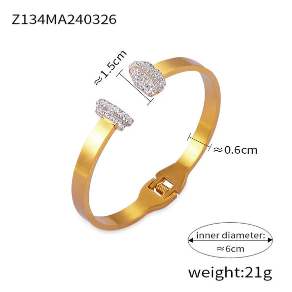 Wholesale Geometric Style Goldplated Titanium Steel Multilayer Stacked Women's Bracelet
