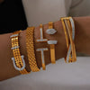 Wholesale Geometric Style Goldplated Titanium Steel Multilayer Stacked Women's Bracelet