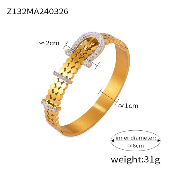 Wholesale Geometric Style Goldplated Titanium Steel Multilayer Stacked Women's Bracelet