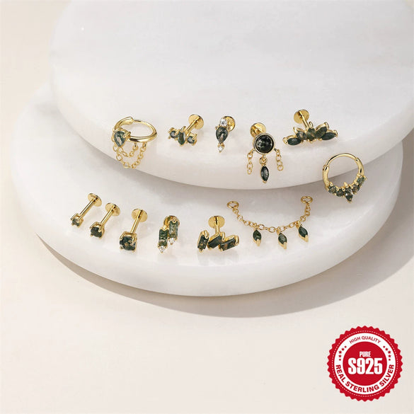 Wholesale Geometric Style S925 Sterling Silver Ear Jewelry With Environmentally Friendly Electroplating For Unisex