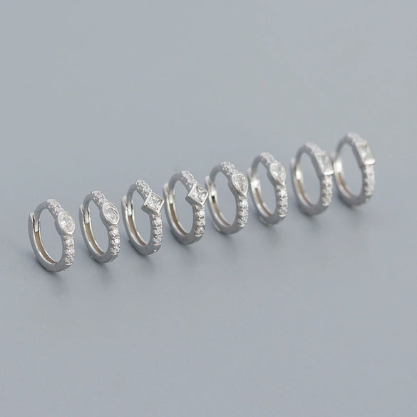 Wholesale Geometric Style S925 Sterling Silver Electroplated Earring Jewelry
